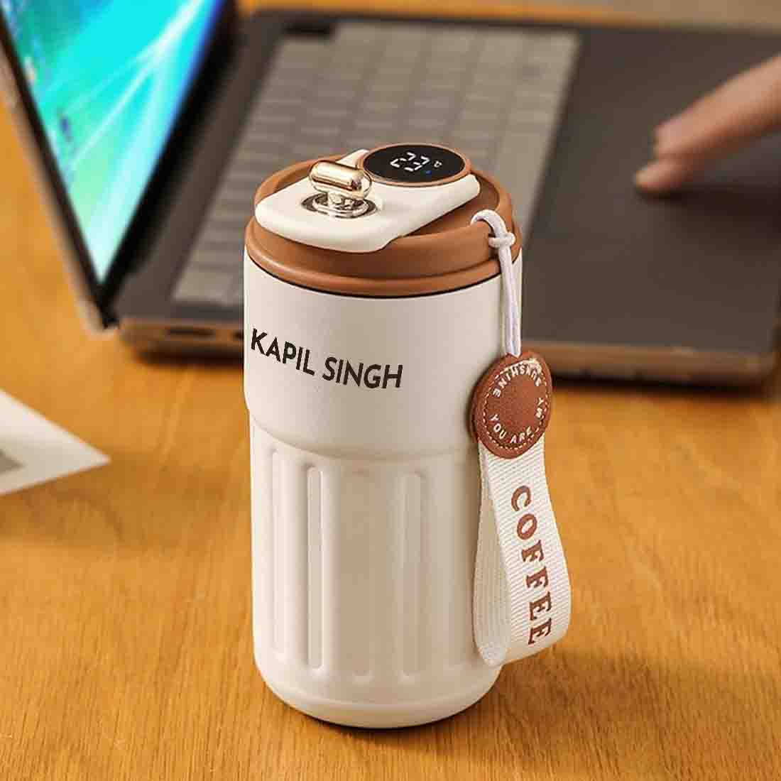 Personalized Insulated Coffee Tumbler with Temperature Display-Made with 304 Stainless Steel-500ml