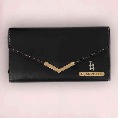 Womens Personalised Wallet with Charms - Faux Leather Clutch Purses for Ladies