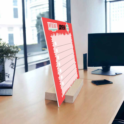 Personalized Daily Schedule Planner Acrylic Board with Wooden Stand