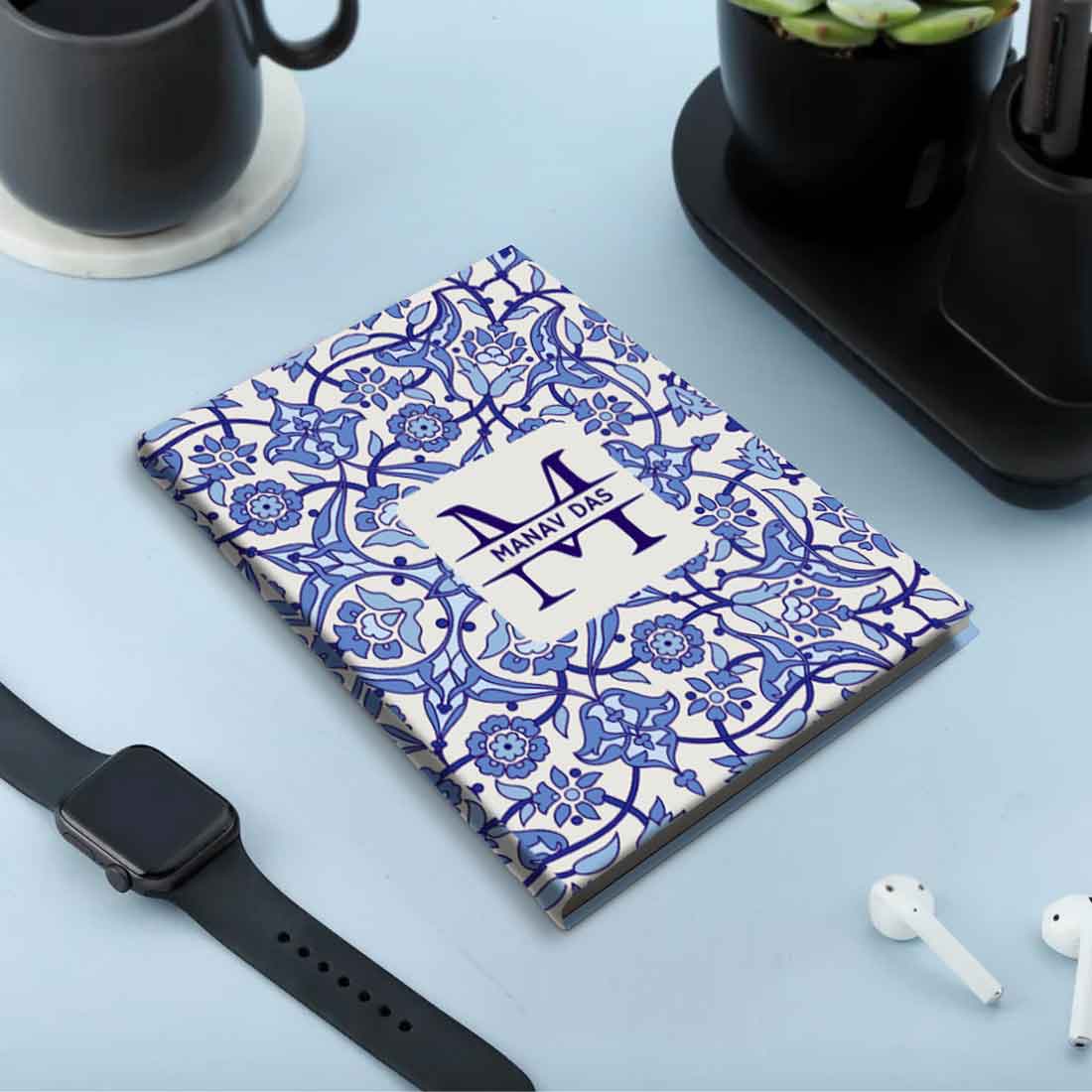 Nutcase Diary Personalized with Name, Initial - A5 Size Hard Cover Diaries with Calendar & Planner