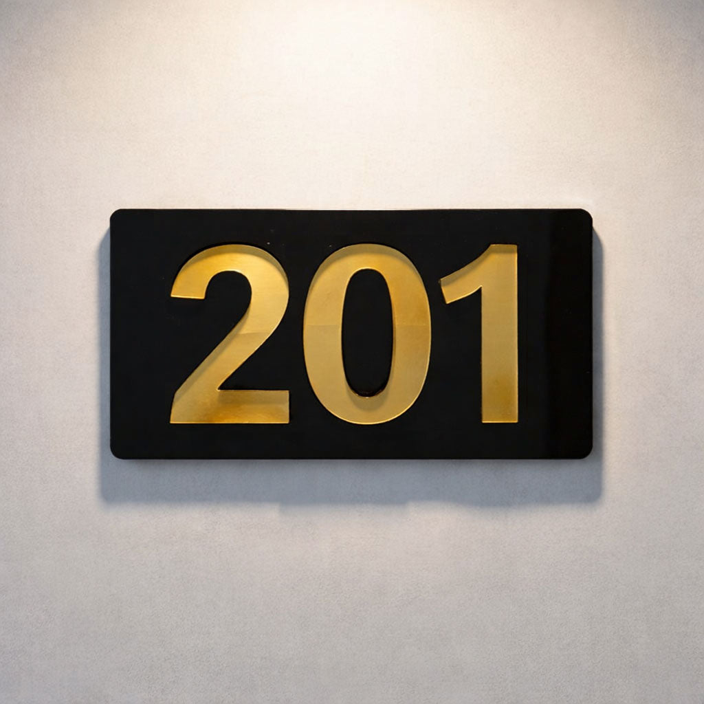 Professional Hotel & Villa Room Number Signs | Durable 3D Acrylic Room Number Board