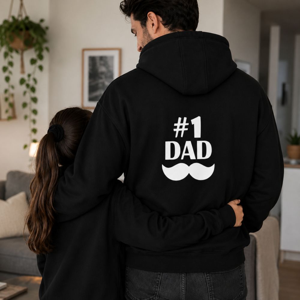 Hoodie for Dad Custom Designer Black Hoodies-Father's Day Gift
