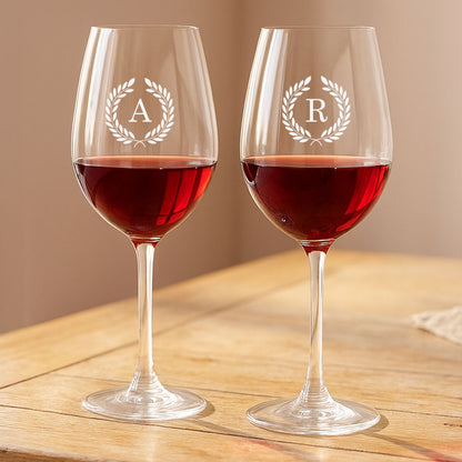 Personalized Wine Glass with Engraving Wine Glasses with Monogram - Floral