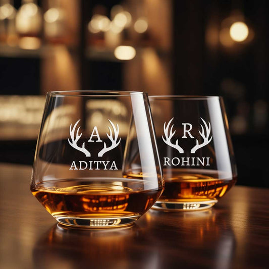 Personalized Whiskey Glass with Name Engraved Modern Scotch Glass & Luxury Gift for Men