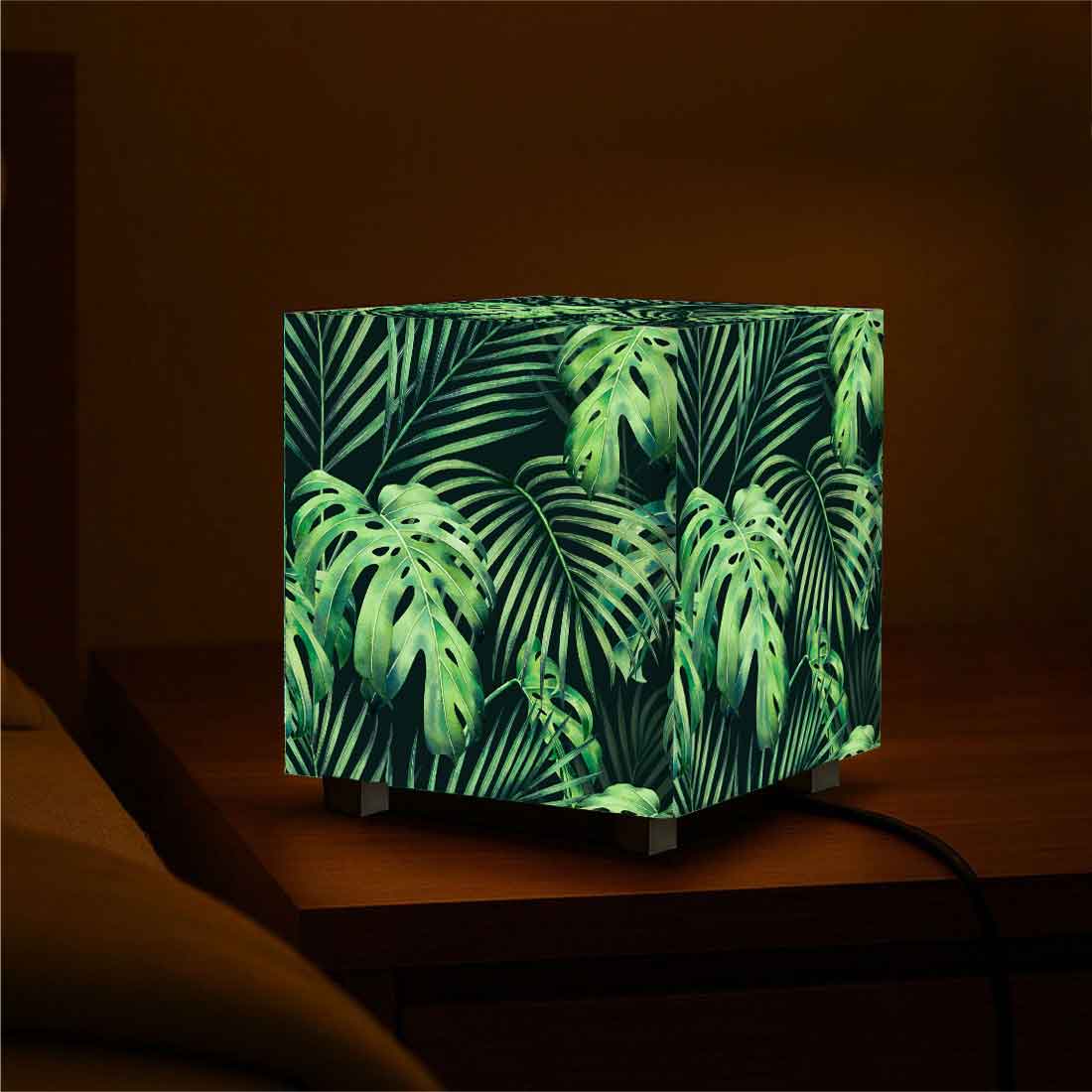 Nutcase Designer LED Lamp for Bedroom– Compact Cube Light for Home - Tropical