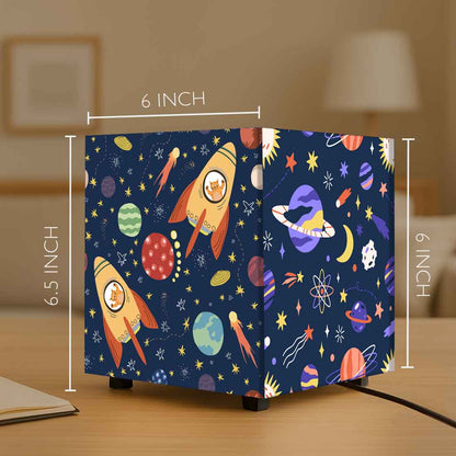 Space Rocket Children's Bedroom Lamp – Fun Galaxy Theme Night Light for Kids
