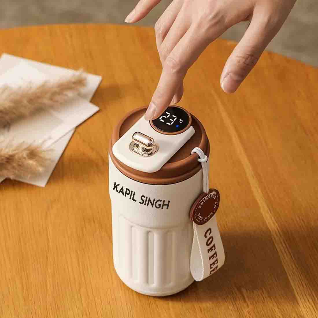 Personalized Insulated Coffee Tumbler with Temperature Display-Made with 304 Stainless Steel-500ml