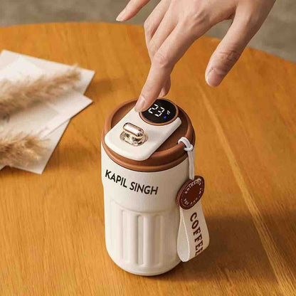 Personalized Insulated Coffee Tumbler with Temperature Display-Made with 304 Stainless Steel-500ml