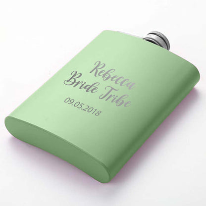 Pink Alcohol Flask for Bride Personalized Stainless Steel 8OZ Hip Flask Gifts for Wedding