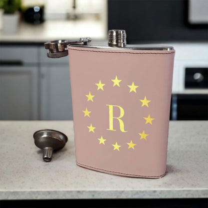 PU Leather Hip Flask With Name 8OZ Personalized Stylish Gifts For Men's