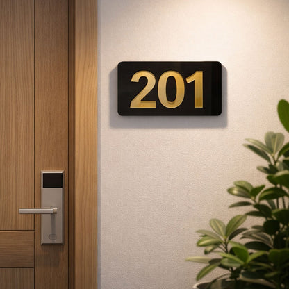 Professional Hotel & Villa Room Number Signs | Durable 3D Acrylic Room Number Board