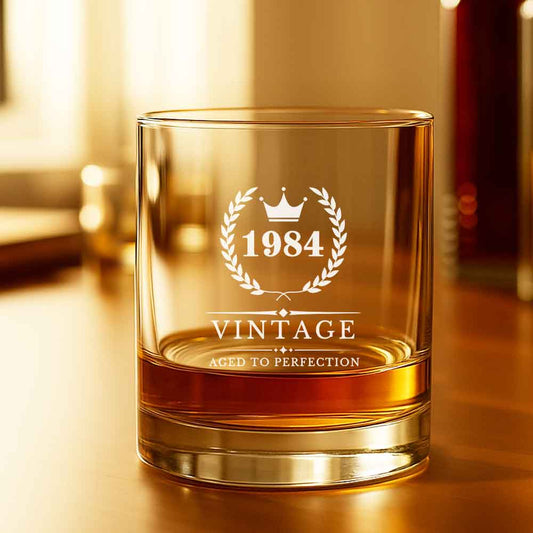 Engraved Whisky Glass Vintage Style Whiskey Glasses