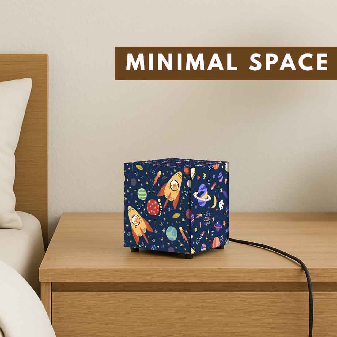 Space Rocket Children's Bedroom Lamp – Fun Galaxy Theme Night Light for Kids