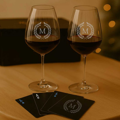 Personalized Diwali Gift Set – Premium Glassware with Custom Playing Cards