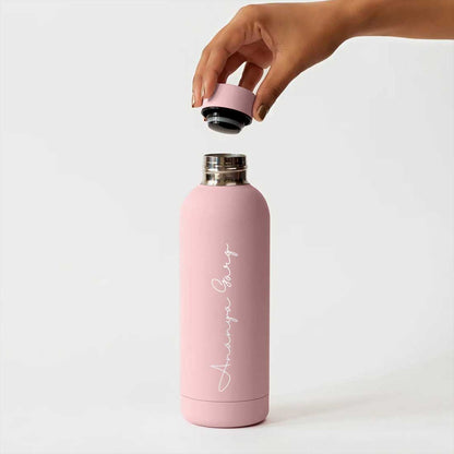 Double Insulated Water Bottle with Name 500ml Stainless Steel Bottles for Office Home Travel- BPA Free, Leakproof