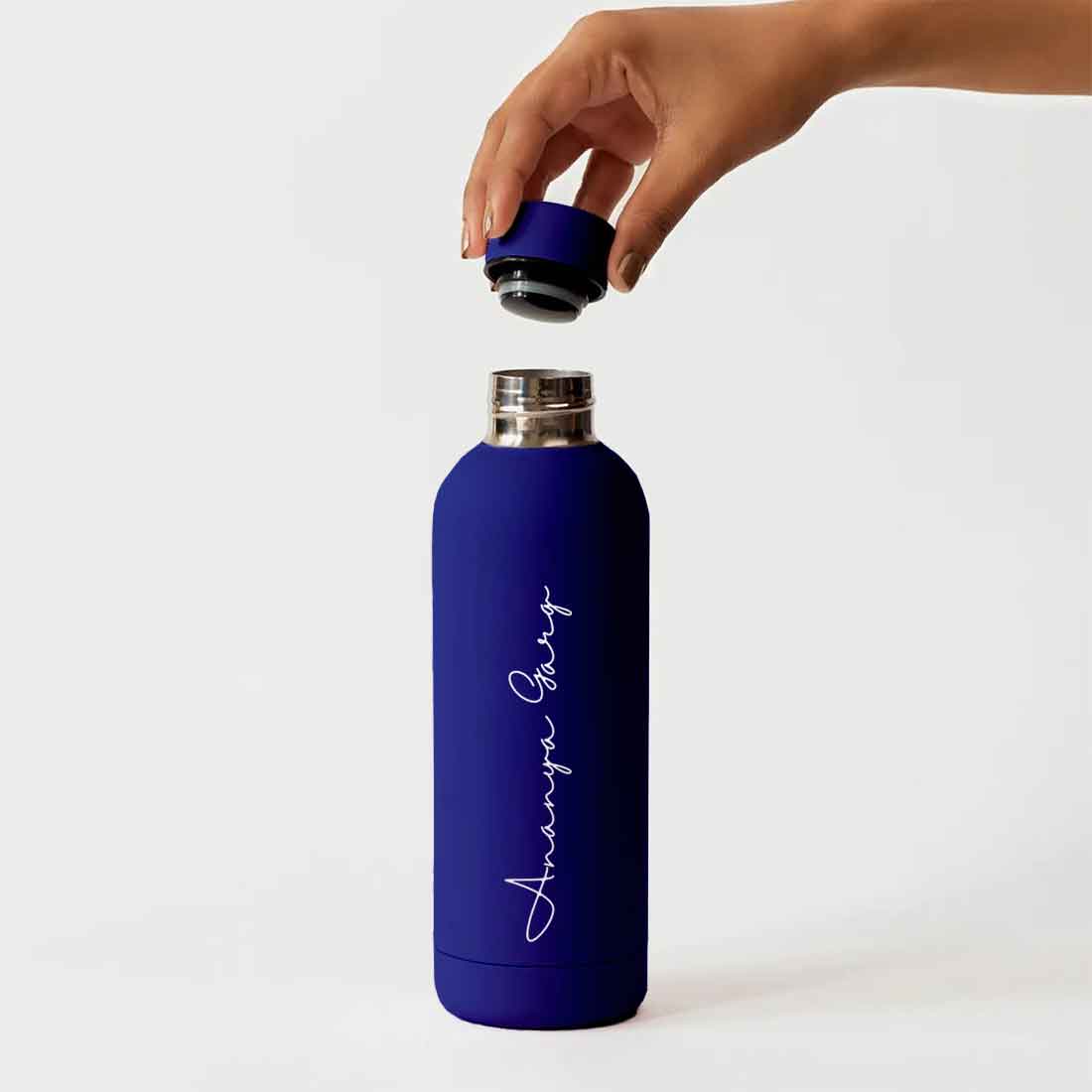 Double Insulated Water Bottle with Name 500ml Stainless Steel Bottles for Office Home Travel- BPA Free, Leakproof