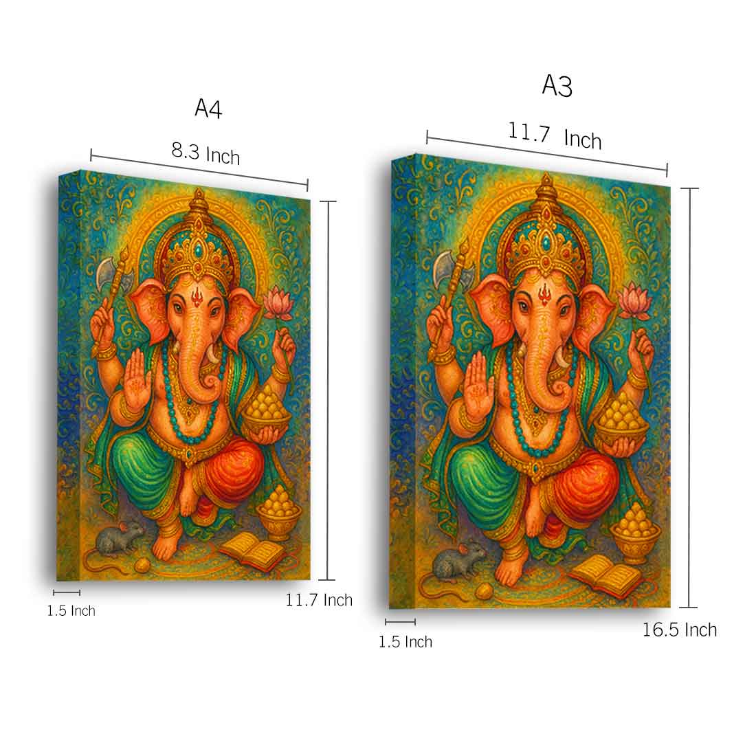 Ganesh Lighting Photo Frame with HD Print – Glowing LED Decor for Home Temple or Gifting