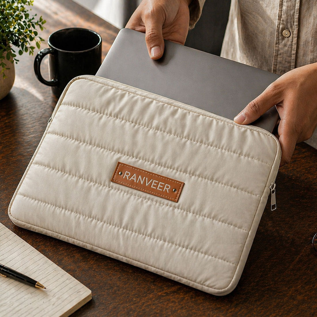 Nutcase Personalized Puffy Laptop Sleeve 14 inch - Custom Quilted Macbook Bag