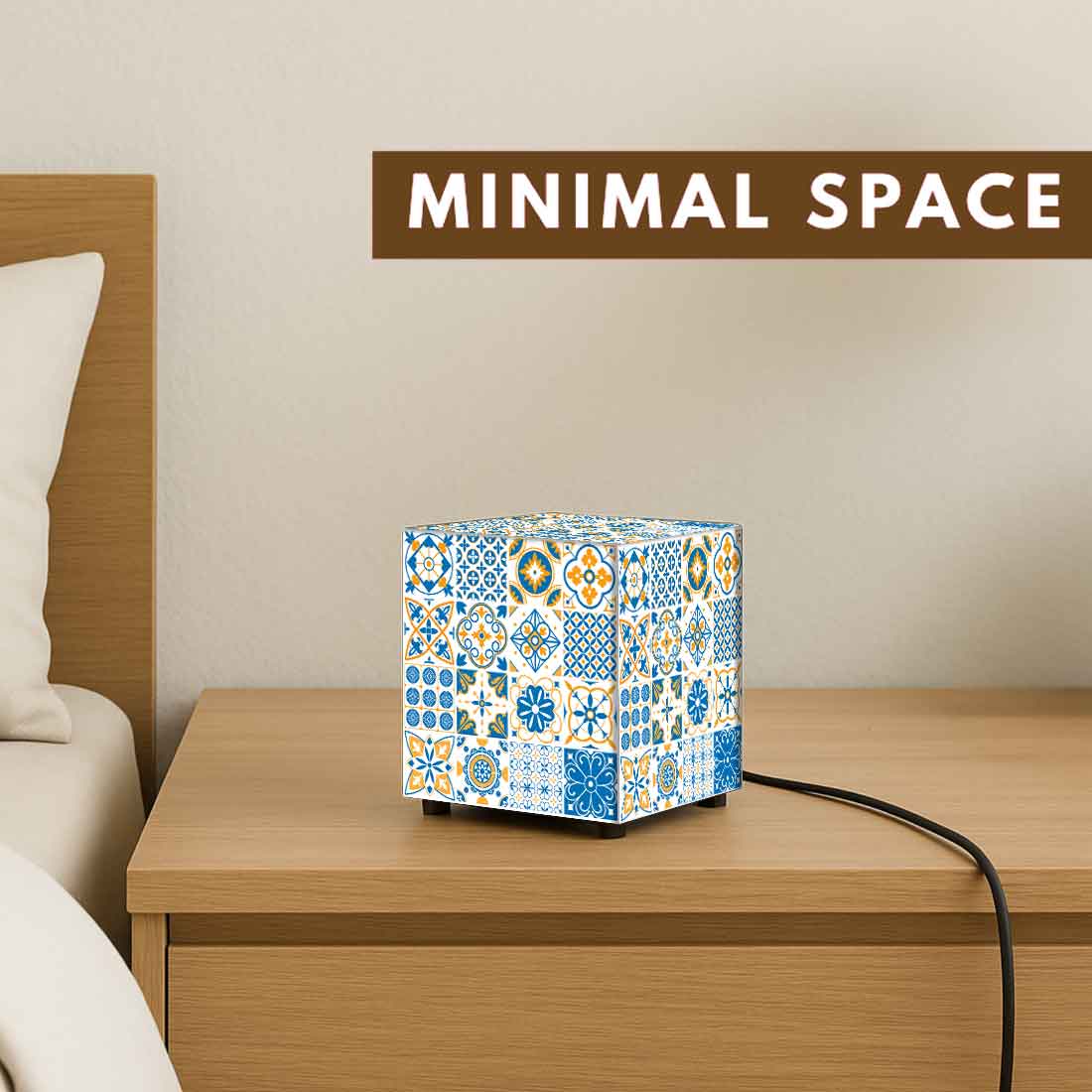 Nutcase Designer Cube Lamp for Home Decor – Moroccan Tile Pattern