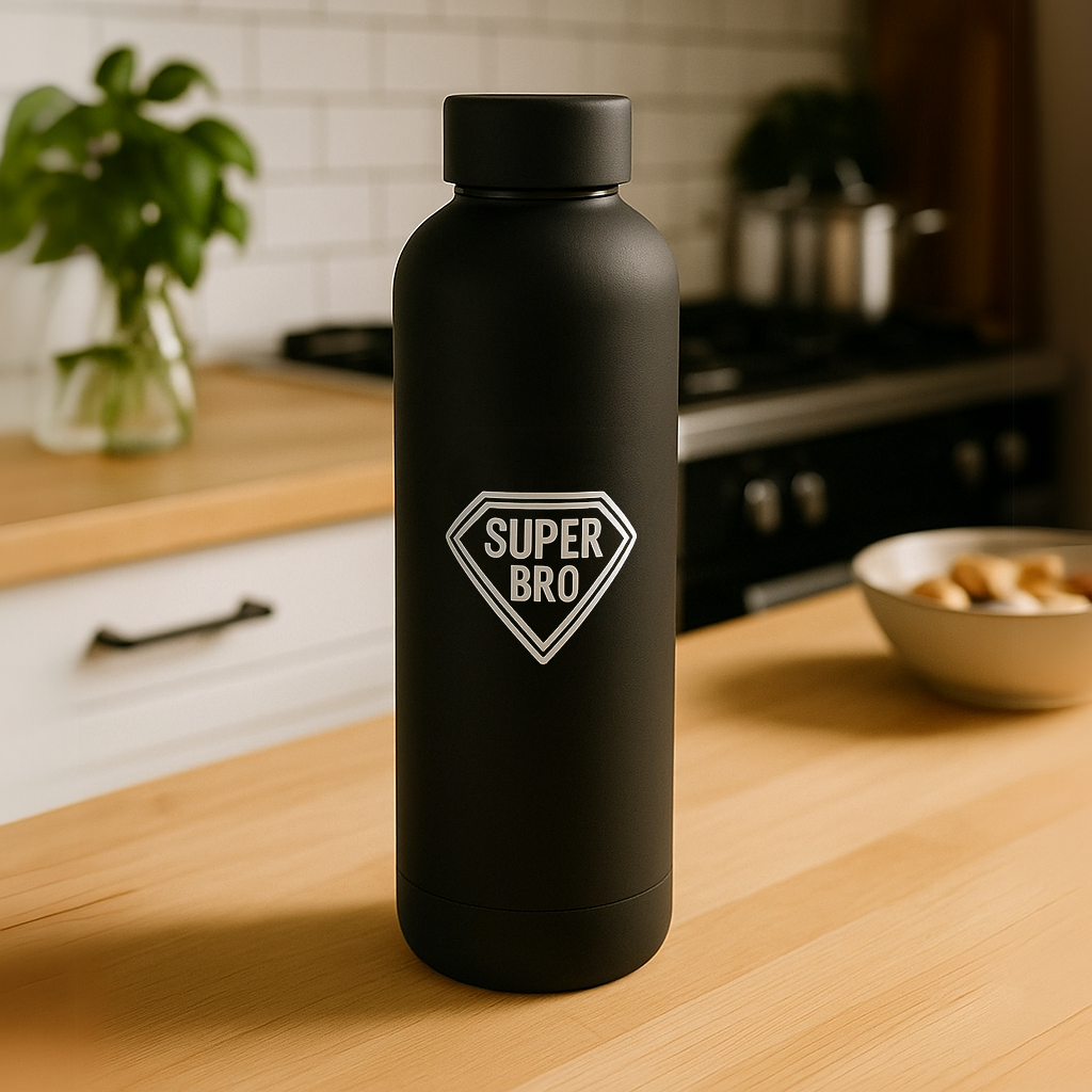 Double Insulated Stainless Steel Bottle – 500ml Raksha Bandhan Gift for Brother Leakproof, BPA-Free | Super Bro