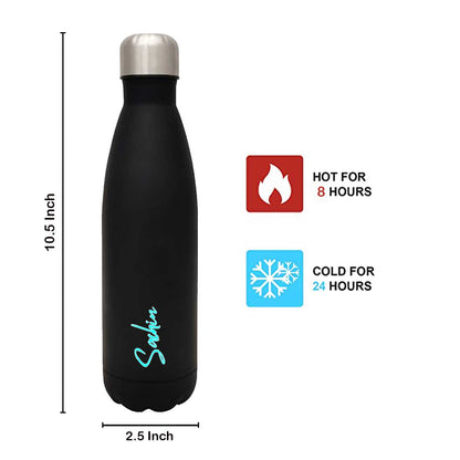 Customized Bottle with Name - Stainless Steel Insulated Cola Shape Water Bottle