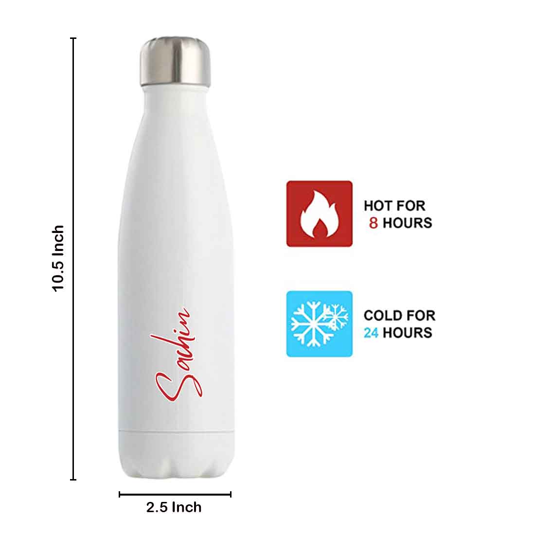 Customized Bottle with Name - Stainless Steel Insulated Cola Shape Water Bottle