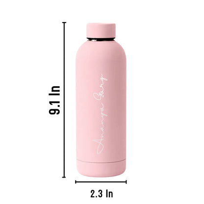 Double Insulated Water Bottle with Name 500ml Stainless Steel Bottles for Office Home Travel- BPA Free, Leakproof