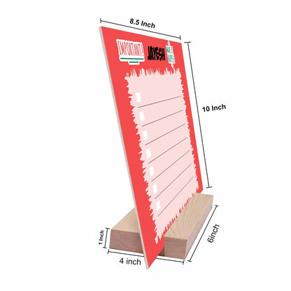 Personalized Daily Schedule Planner Acrylic Board with Wooden Stand