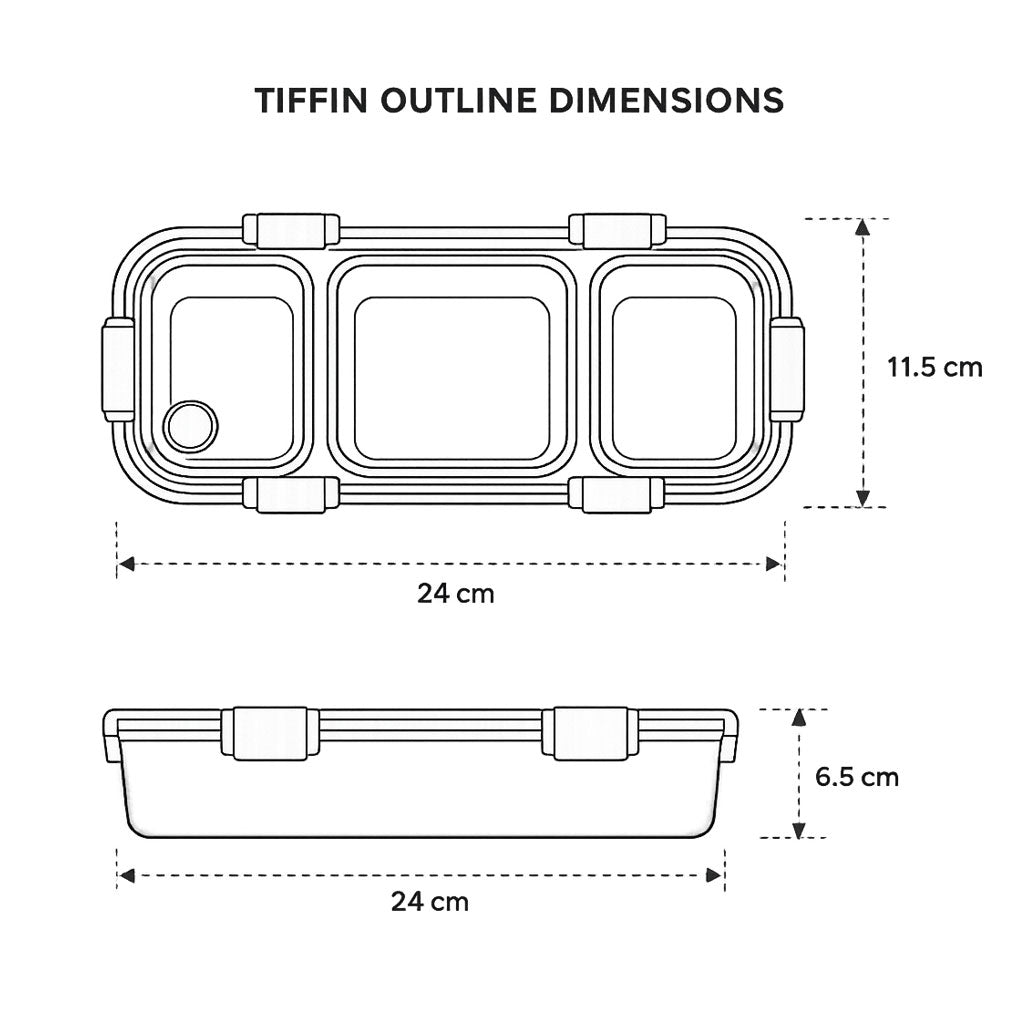 Personalized Insulated Tiffin Box Stainless Steel 3 Compartment Leak-Proof Lunch Box