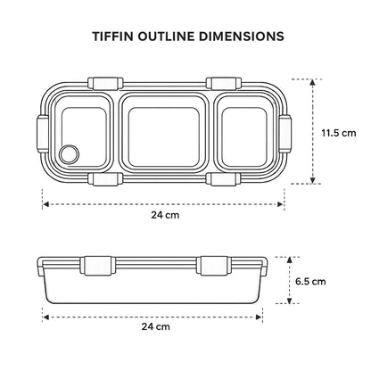 Personalized Insulated Tiffin Box Stainless Steel 3 Compartment Leak-Proof Lunch Box