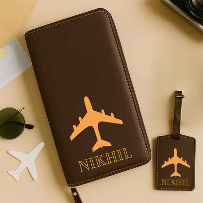 Custom Passport Wallet Travel Organizer with Luggage Tag