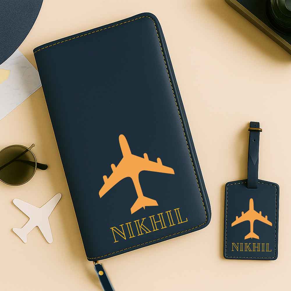 Custom Passport Wallet Travel Organizer with Luggage Tag