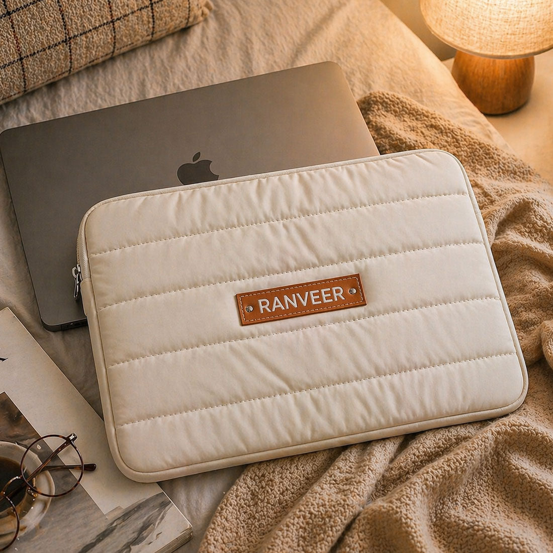 Nutcase Personalized Puffy Laptop Sleeve 14 inch - Custom Quilted Macbook Bag
