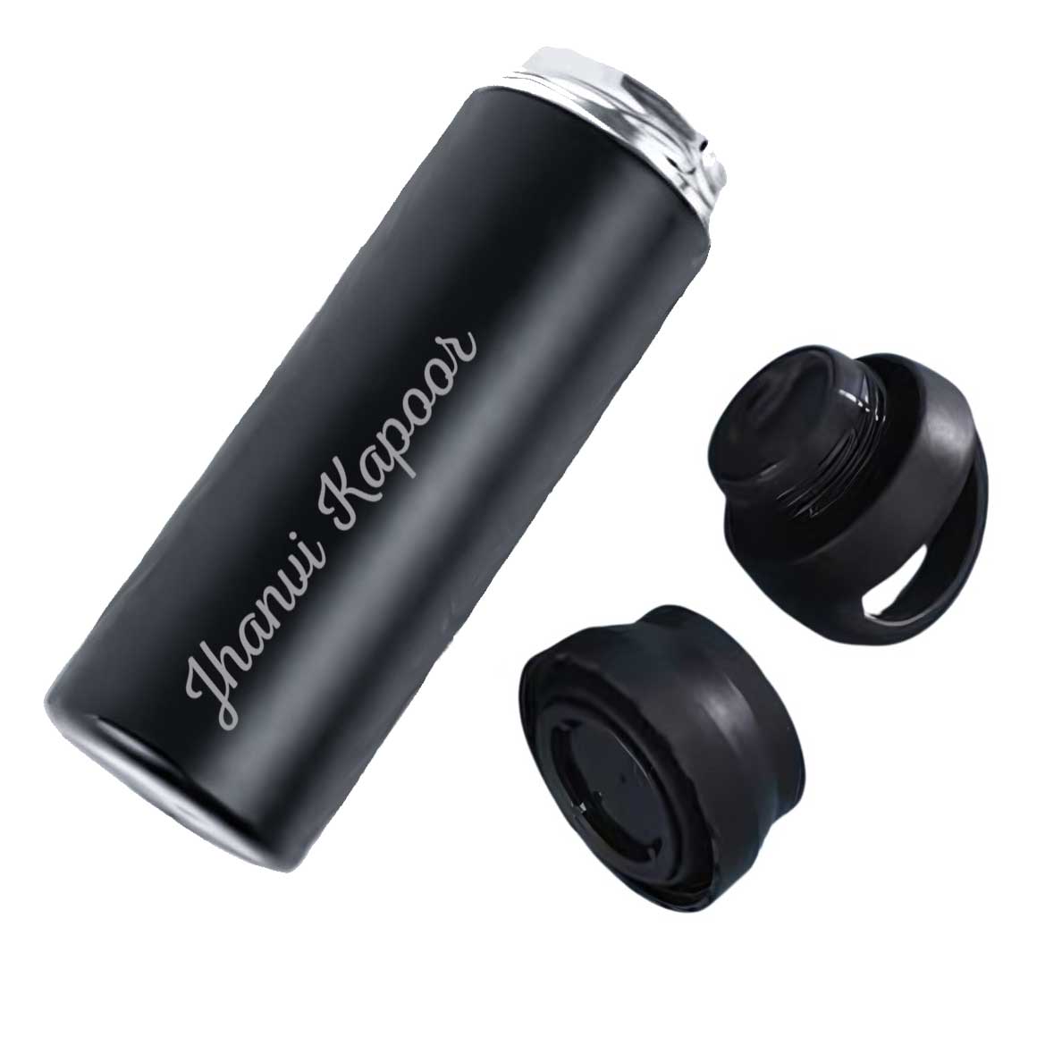 Customized Thermos Vacuum Bottle - Stainless Steel Black Water Bottle 500ml