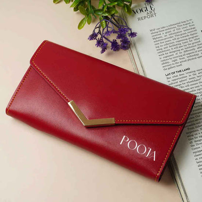 Personalized Women's Clutch Purse - Faux Leather Wallet for Women