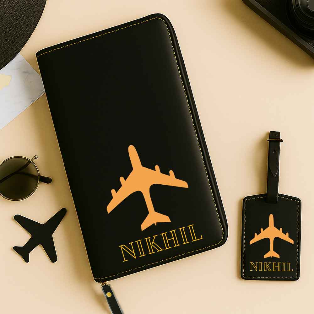 Custom Passport Wallet Travel Organizer with Luggage Tag