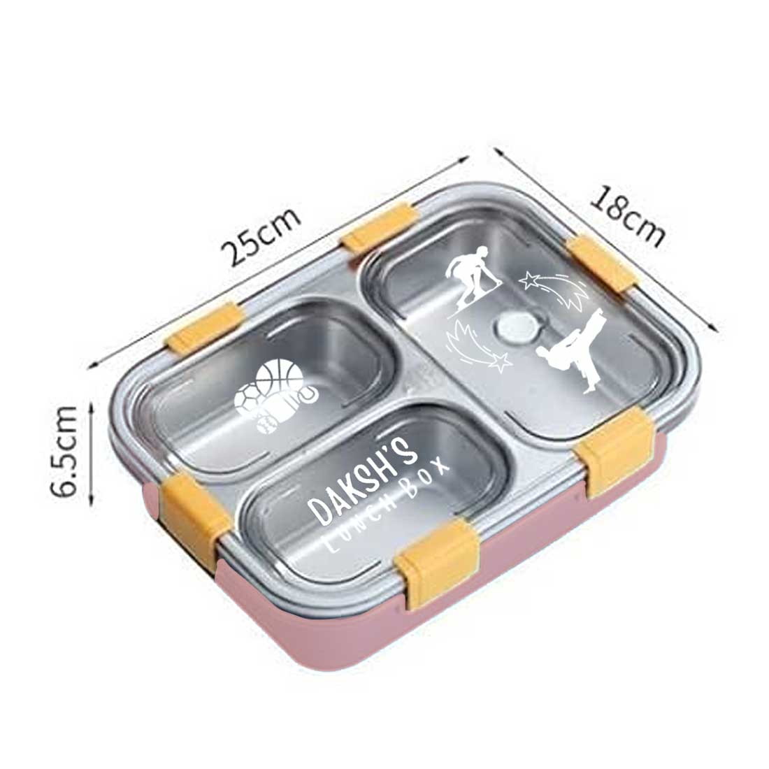 Custom Lunch Box with Name Stainless Steel Leak Proof Tiffin