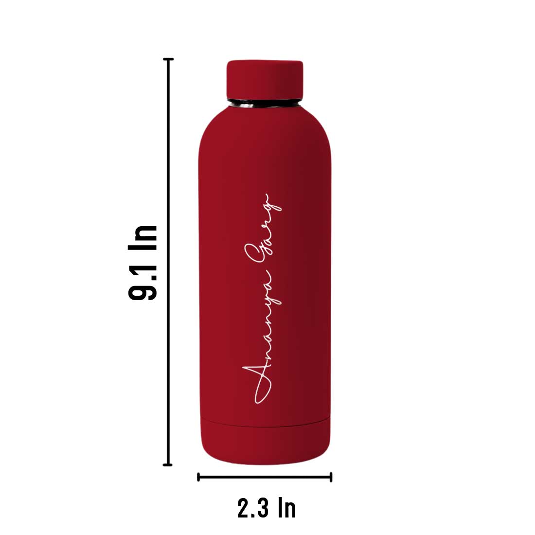 Double Insulated Water Bottle with Name 500ml Stainless Steel Bottles for Office Home Travel- BPA Free, Leakproof