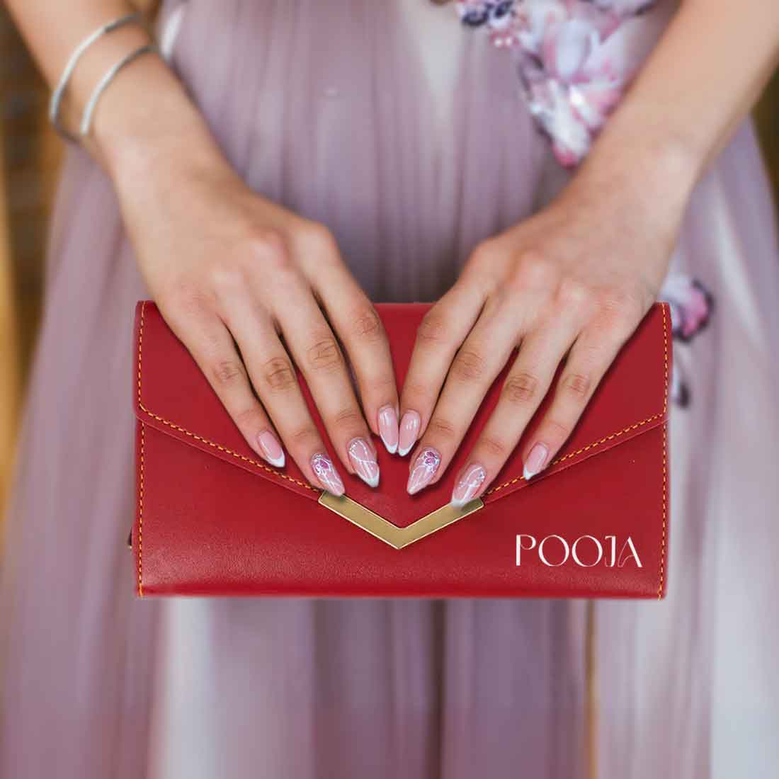 Personalized Women's Clutch Purse - Faux Leather Wallet for Women