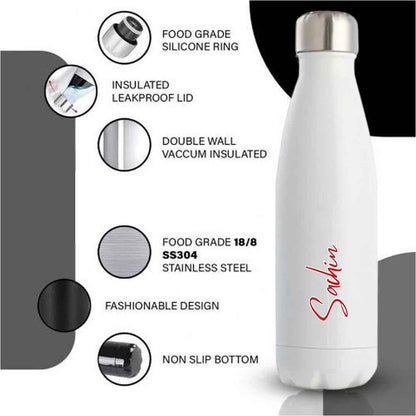 Customized Bottle with Name - Stainless Steel Insulated Cola Shape Water Bottle