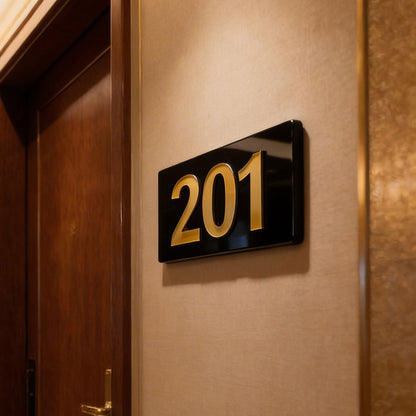 Professional Hotel & Villa Room Number Signs | Durable 3D Acrylic Room Number Board