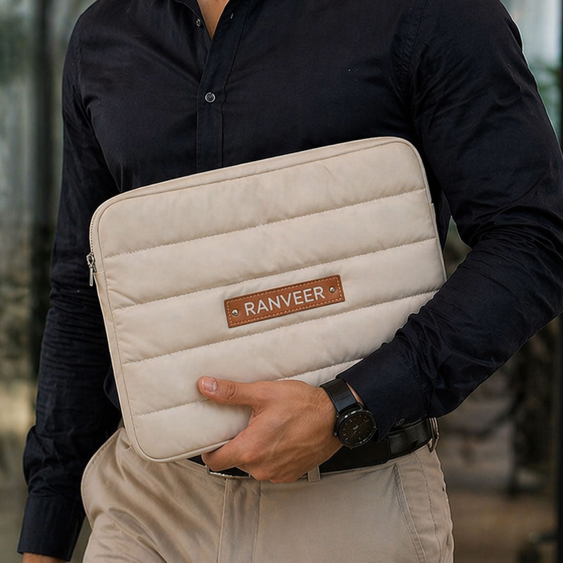 Nutcase Personalized Puffy Laptop Sleeve 14 inch - Custom Quilted Macbook Bag
