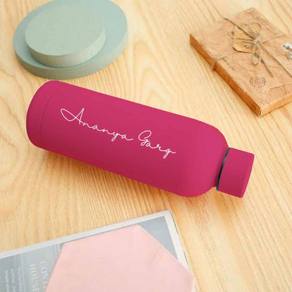 Double Insulated Water Bottle with Name 500ml Stainless Steel Bottles for Office Home Travel- BPA Free, Leakproof