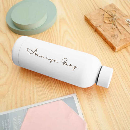 Double Insulated Water Bottle with Name 500ml Stainless Steel Bottles for Office Home Travel- BPA Free, Leakproof