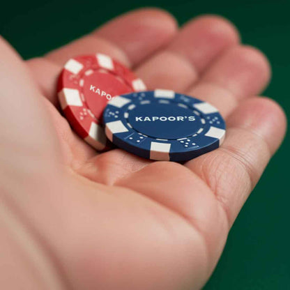 Ceramic Personalized Poker Chips - Premium Poker Coin with Playing Cards Non-Tearable & Waterproof (100/200/300 in 5 Colors-Colors as per availability)