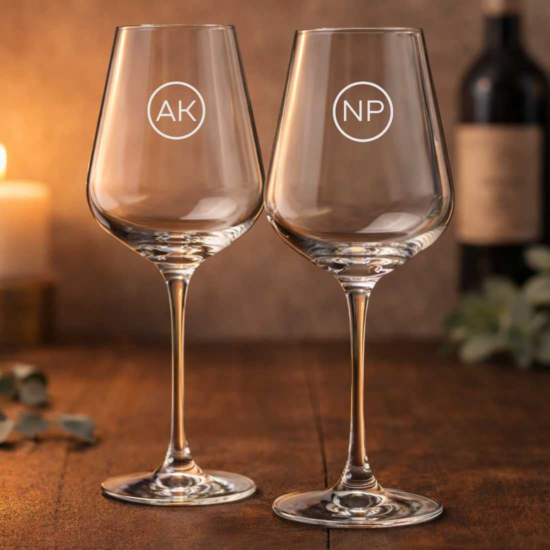 Customisable Wine Glass with Initial - Engraved Premium Wine Glasses