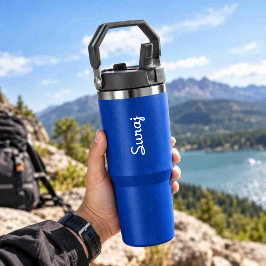 Nutcase Custom Tumblers with Straw and Handle 900ml - Double Wall Vacuum Sipper Bottle