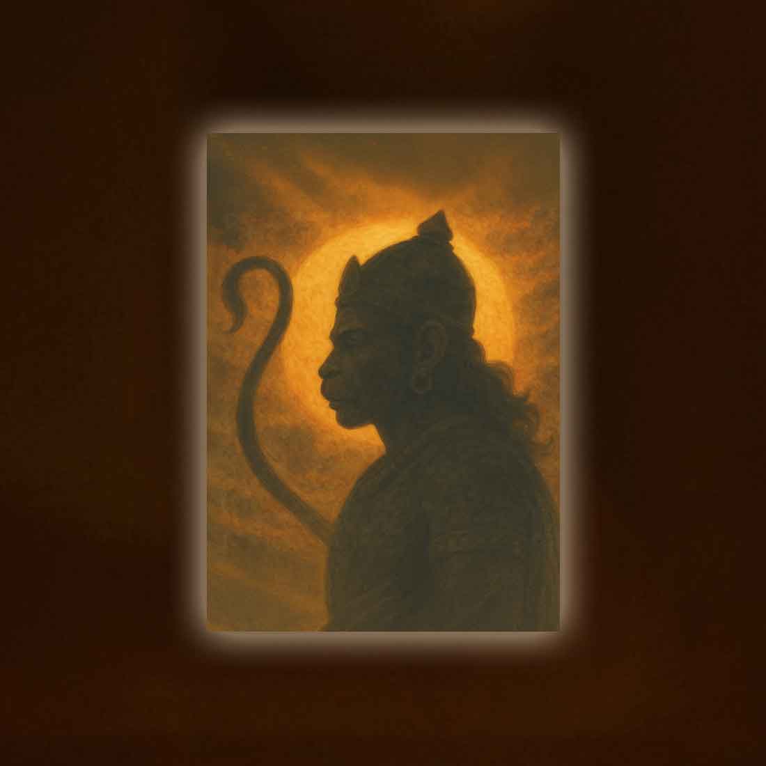 Hanuman Ji Photo Frame with Light – LED Wall Décor for Temple, Living Room & Office