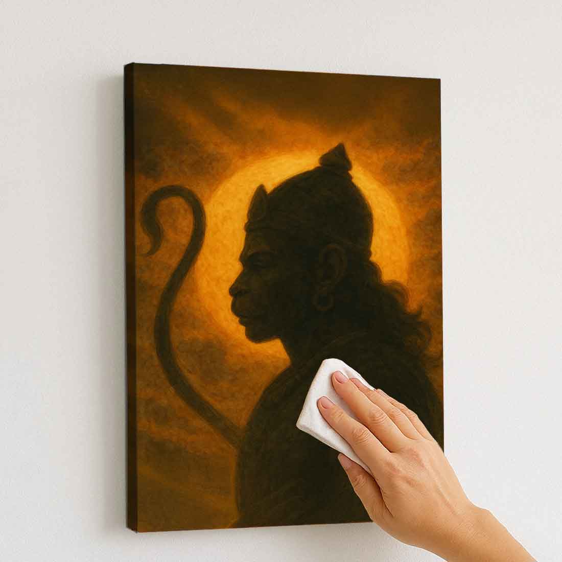Hanuman Ji Photo Frame with Light – LED Wall Décor for Temple, Living Room & Office