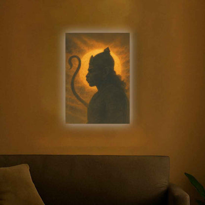 Hanuman Ji Photo Frame with Light – LED Wall Décor for Temple, Living Room & Office